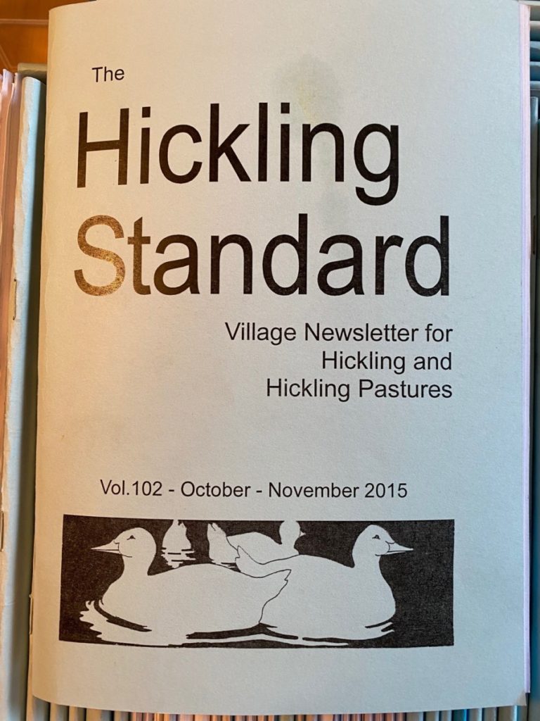 Hickling Standard report of 20th July 2015: Time Capsule, new Union Flag, Fred Maltby Warner.