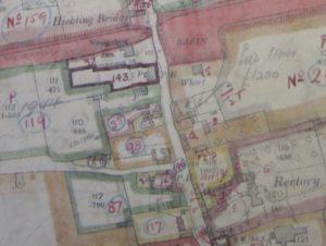1910 Finance Act map showing Basin, Main St & Mill Lane
