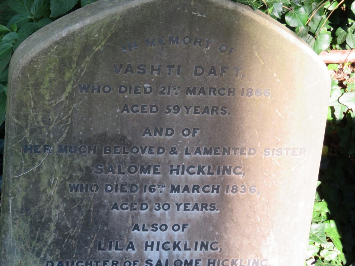 Hickling family headstones - St. Luke's Churchyard