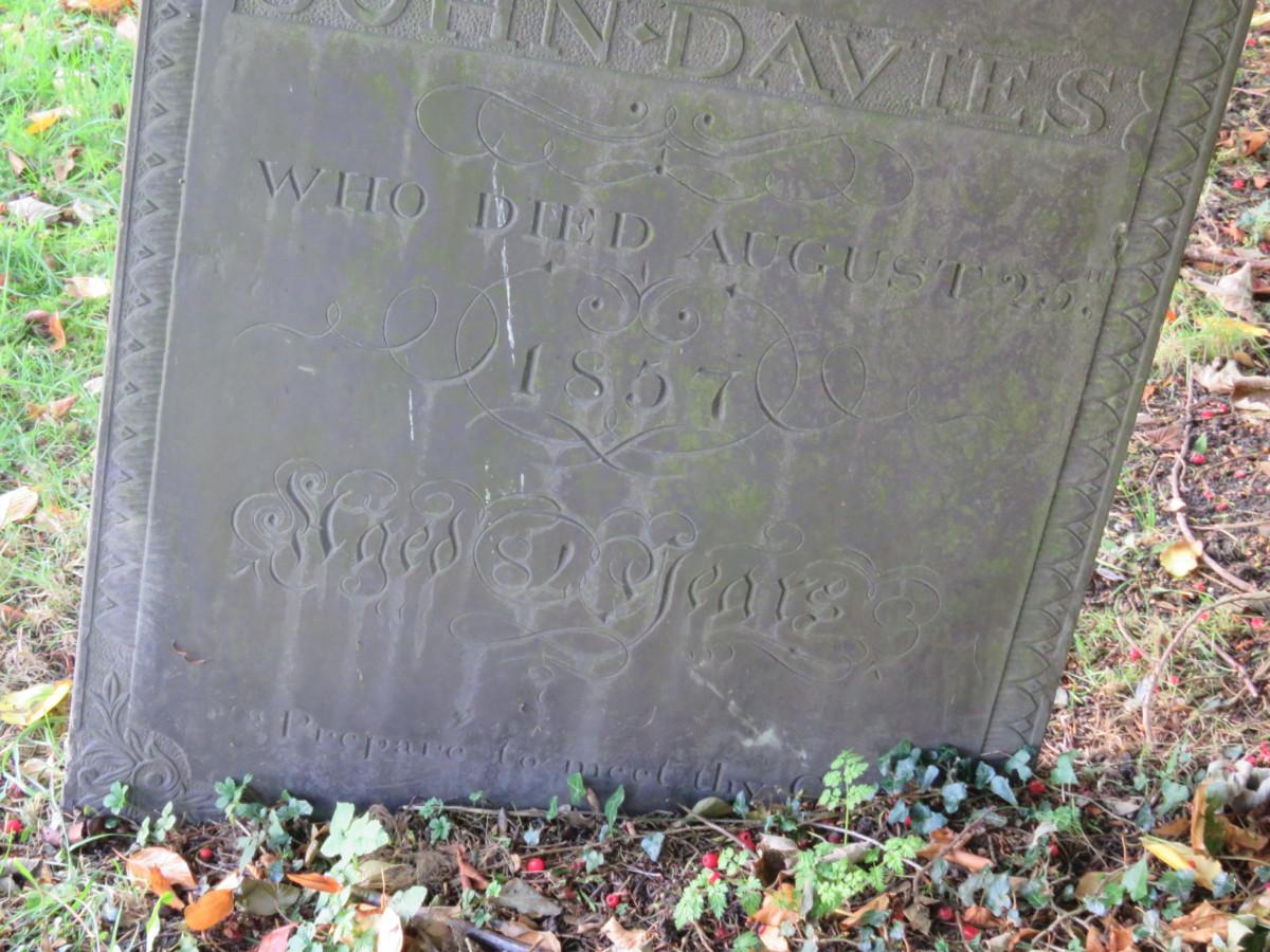 Graveyard Census: Davis/Davies family