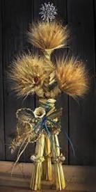 The main decoration is Didukh. Didukh has many names: straw talisman, dido, sip-rai kiliada didochok and koilidn.