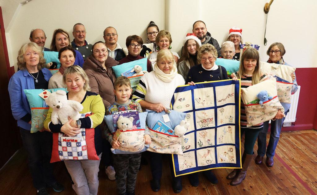 Hickling WI: Reading cushion project for child refugees from the Ukraine (Dec 2022)