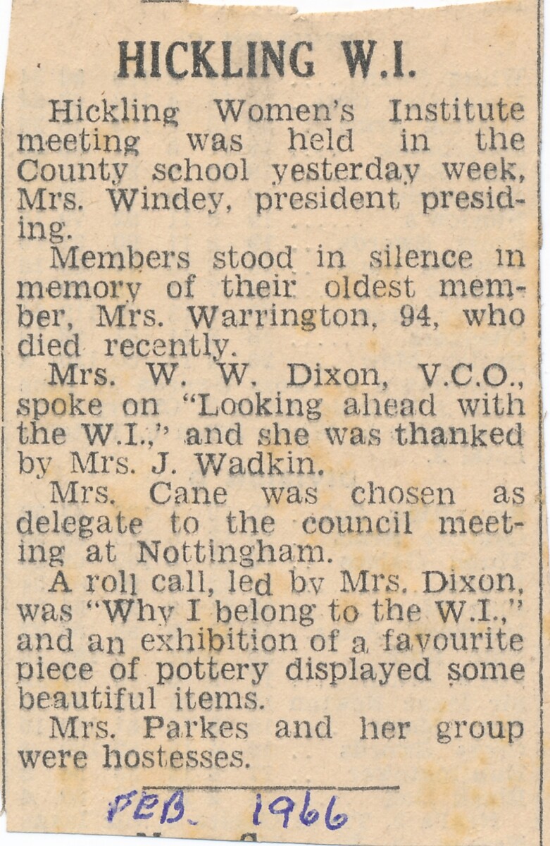 WI meeting Feb 1966 (from John Tomlinson)