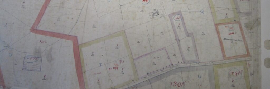 1910 Finance Act Map - allotment gardens, Bridegate Lane